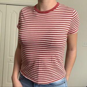 Brandy Melville Striped Cropped Tee